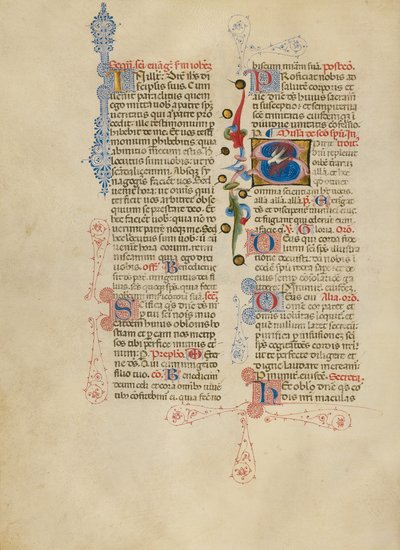 Inledande S: Den Helige Andes duva av Master of the Brussels Initials