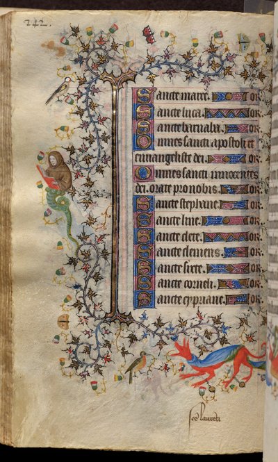 Timmar av Karl den ädle, kung av Navarra (1361-1425): fol. 121v, Text av Master of the Brussels Initials and Associates