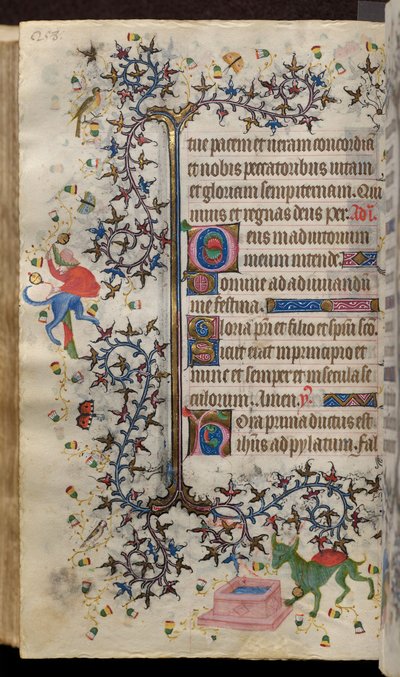 Timmar av Karl den ädle, kung av Navarra (1361-1425): fol. 129v, Text av Master of the Brussels Initials and Associates