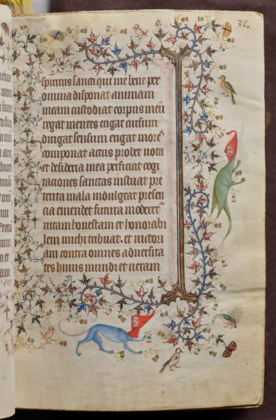 Timmar av Karl den ädle, kung av Navarra (1361-1425): fol. 16r, Text av Master of the Brussels Initials and Associates