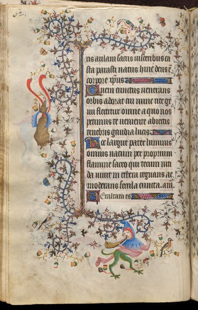 Timmar av Karl den ädle, kung av Navarra (1361-1425): fol. 31v, Text av Master of the Brussels Initials and Associates