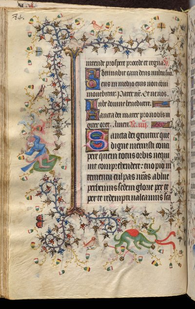 Timmar av Karl den ädle, kung av Navarra (1361-1425): fol. 42v, Text av Master of the Brussels Initials and Associates