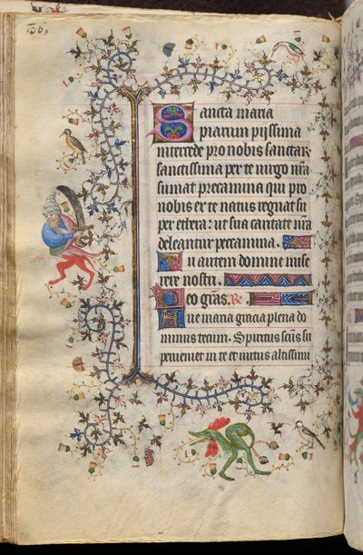 Timmar av Karl den ädle, kung av Navarra (1361-1425): fol. 43v, Text av Master of the Brussels Initials and Associates