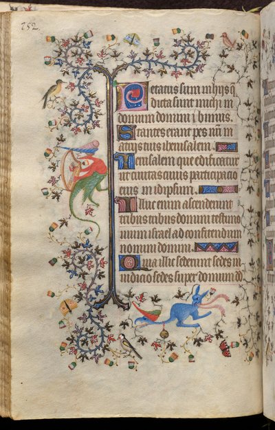 Timmar av Karl den ädle, kung av Navarra (1361-1425): fol. 76v, Text av Master of the Brussels Initials and Associates