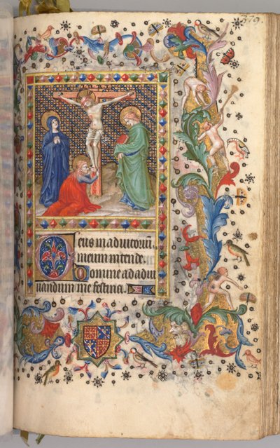 Timmar för Karl den ädle, kung av Navarra 1361-1425: fol. 185r, Korsfästelse, ca. 1405. av Master of the Brussels Initials and Associates