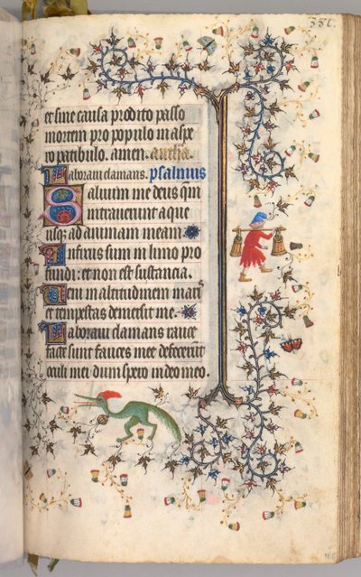 Timmar för Karl den ädle, kung av Navarra 1361-1425: fol. 186r, Text, ca. 1405. av Master of the Brussels Initials and Associates