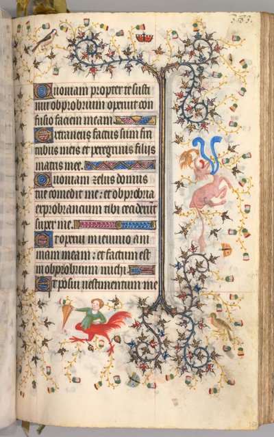 Timmar för Karl den ädle, kung av Navarra 1361-1425: fol. 187r, Text, ca. 1405. av Master of the Brussels Initials and Associates
