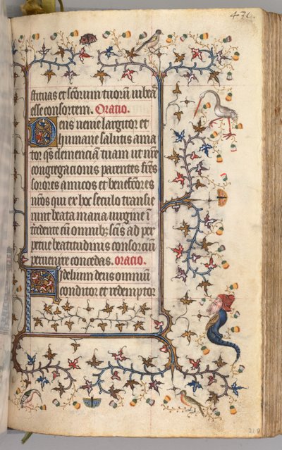 Timmar för Karl den ädle, kung av Navarra 1361-1425: fol. 210r, Text, ca. 1405. av Master of the Brussels Initials and Associates