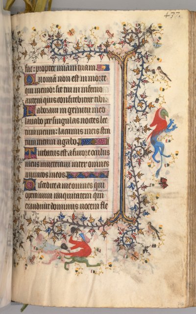 Timmar för Karl den ädle, kung av Navarra 1361-1425: fol. 213r, Text, c. 1405. av Master of the Brussels Initials and Associates