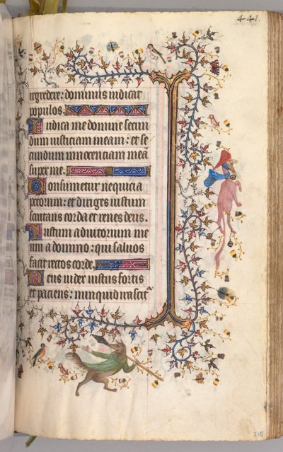 Timmar för Karl den ädle, kung av Navarra 1361-1425: fol. 215r, Text, ca. 1405. av Master of the Brussels Initials and Associates