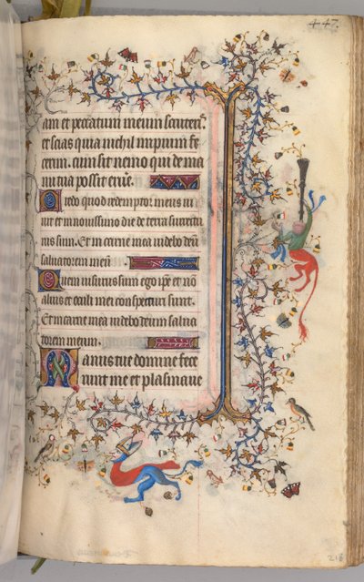 Timmar för Karl den ädle, kung av Navarra 1361-1425: fol. 218r, Text, ca. 1405. av Master of the Brussels Initials and Associates