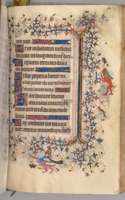 Timmar för Karl den ädle, kung av Navarra 1361-1425: fol. 220r, text, ca. 1405. av Master of the Brussels Initials and Associates