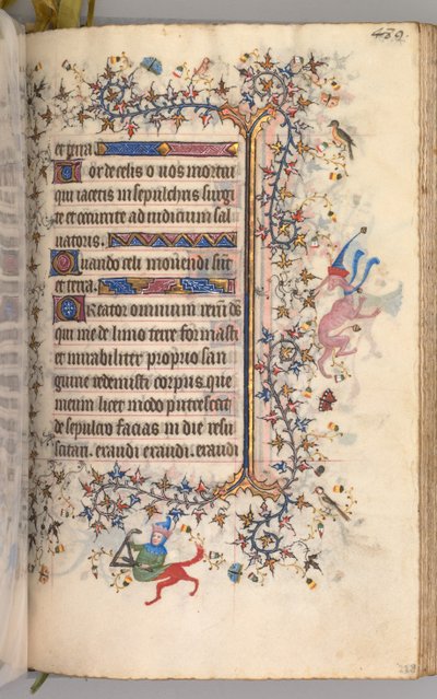 Timmar för Karl den ädle, kung av Navarra 1361-1425: fol. 239r, Text, ca. 1405. av Master of the Brussels Initials and Associates