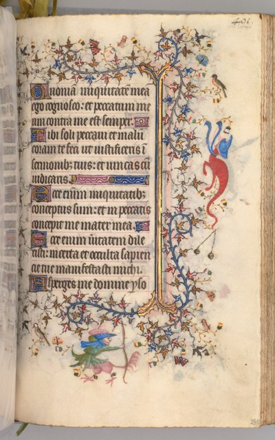 Timmar för Karl den ädle, kung av Navarra 1361-1425: fol. 240r, text, ca. 1405. av Master of the Brussels Initials and Associates