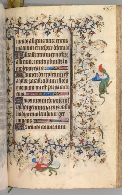 Timmar för Karl den ädle, kung av Navarra 1361-1425: fol. 243r, Text, ca. 1405. av Master of the Brussels Initials and Associates