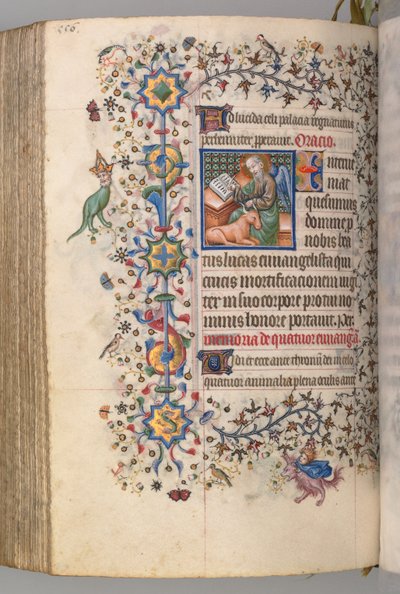 Timmar för Karl den ädle, kung av Navarra 1361-1425, , fol. 272v, St Luke, ca. 1405. av Master of the Brussels Initials and Associates