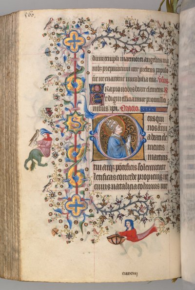 Timmar för Karl den ädle, kung av Navarra 1361-1425, , fol. 274v, St Clement, ca. 1405. av Master of the Brussels Initials and Associates
