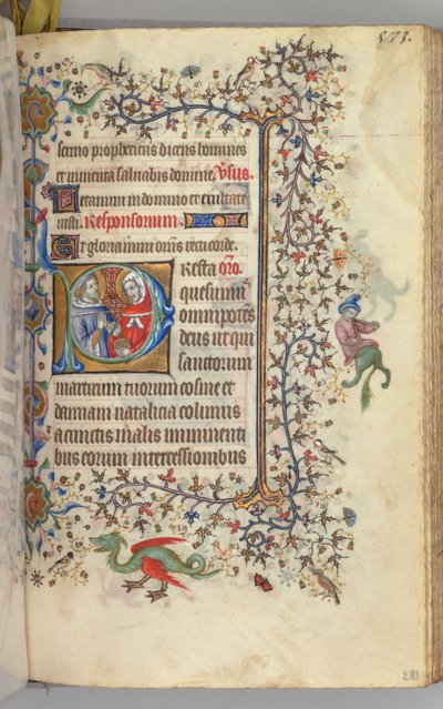 Timmar för Karl den ädle, kung av Navarra 1361-1425, fol. 281r, SS. Cosmas och Damien, ca. 1405. av Master of the Brussels Initials and Associates