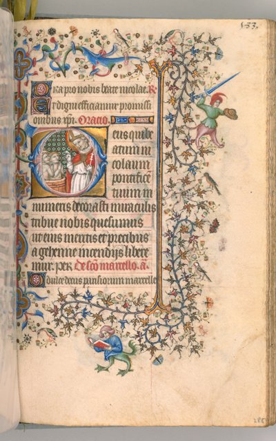 Timmar för Karl den ädle, kung av Navarra 1361-1425, fol. 2865r, St Nicholas, ca. 1405. av Master of the Brussels Initials and Associates