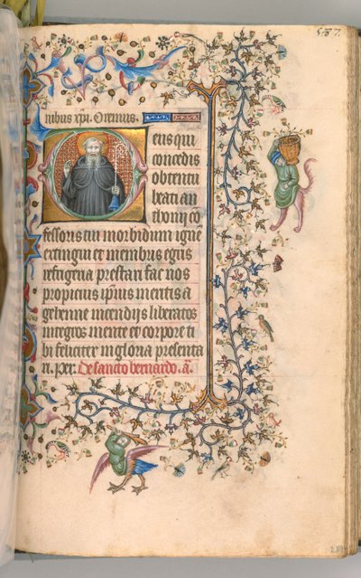 Timmar för Karl den ädle, kung av Navarra 1361-1425, fol. 288r, St. Anthony, ca. 1405. av Master of the Brussels Initials and Associates