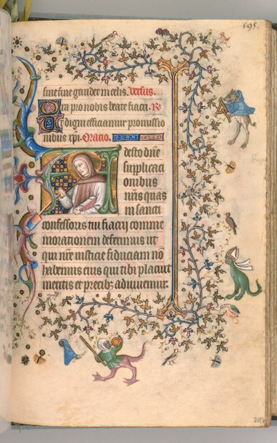 Timmar för Karl den ädle, kung av Navarra 1361-1425, fol. 292r, St Fiacre, ca. 1405. av Master of the Brussels Initials and Associates