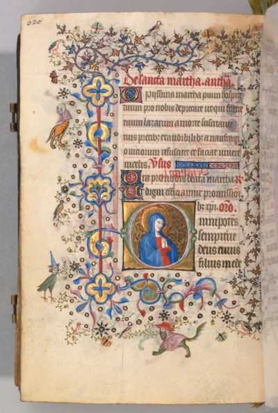 Timmar för Karl den ädle, kung av Navarra 1361-1425, fol. 304v, St. Martha, ca. 1405. av Master of the Brussels Initials and Associates