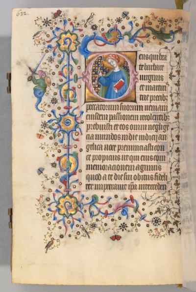 Timmar för Karl den ädle, kung av Navarra 1361-1425, fol. 305v, St. Martha, ca. 1405. av Master of the Brussels Initials and Associates