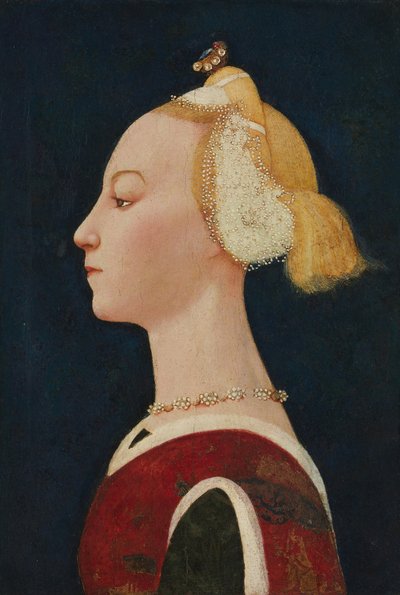 Porträtt av en kvinna, troligen 1450-talet. av Master of the Castello Nativity