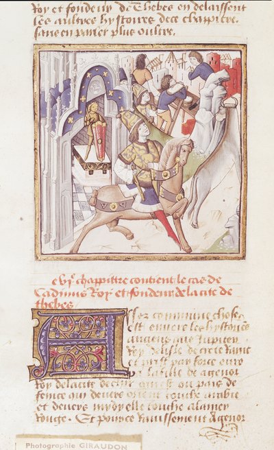 Ms 622 fol.9v Cadmus, grundlægger af Theben, fra 