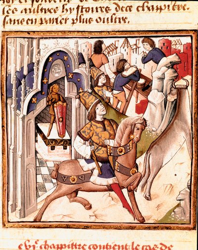 Representation av Cadmos, grundare av staden Thebe i antikens Grekland Miniatyr av mästaren av damernas mästare (1400-talet) från manuskriptet "" Des hommes illustres"" av Giovanni Boccaccio (Jean Boccaccio) (1313-1375). 1400-talet. Carpe av Master of the Champion des Dames