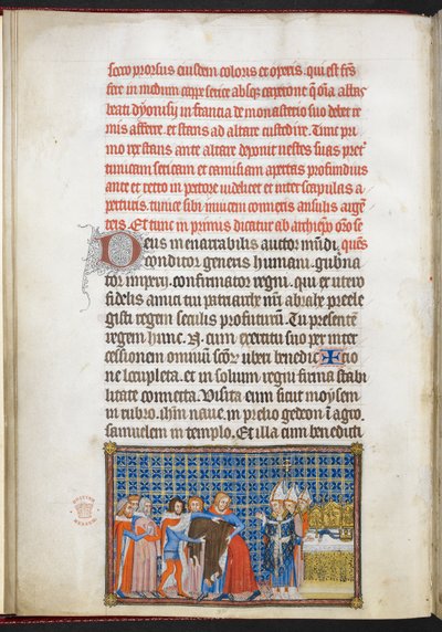 Bomull Tiberius B. VIII f.47v Kungen tar av sig sina ytterkläder, illustration från 