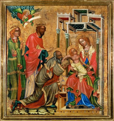 The Adoration of the Magi (tempera på trä) av Master of the Cycle of Vyssi Brod