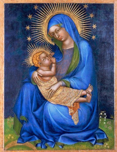 Jungfru Maria (tempera på trä) av Master of the Cycle of Vyssi Brod