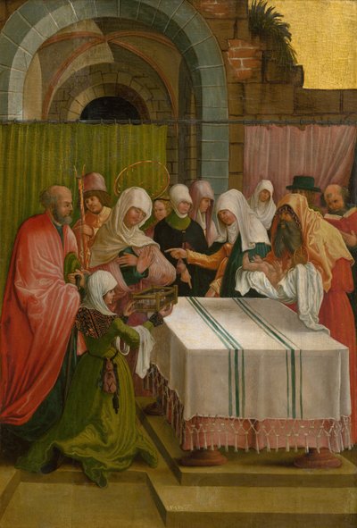 Presentationen av Jesus i templet, 1519. av Master of the Danube School