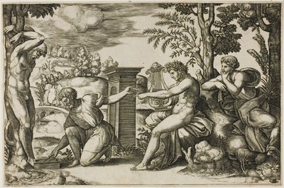 Apollo och Marsyas av Master of the Die