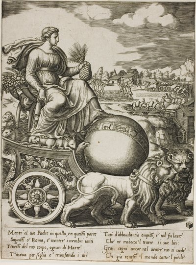 Cybele i sin vagn av Master of the Die