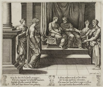 De två systrarna av Psyche är gifta med kungar; ...Psyche presenteras för en kung av Master of the Die