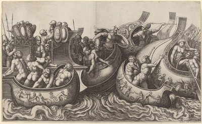 Sjöslag av Master of the Die after Giulio Romano