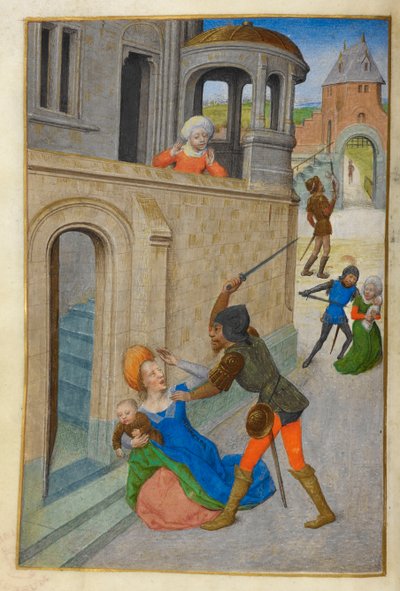 Massakern på de oskyldiga. av Master of the Dresden Prayer Books