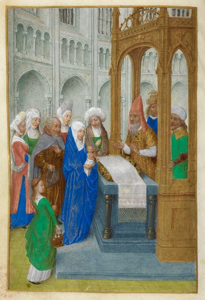 Presentationen i templet. av Master of the Dresden Prayer Books
