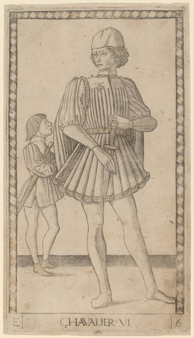 Chevalier (Knight) av Master of the E Series Tarocchi