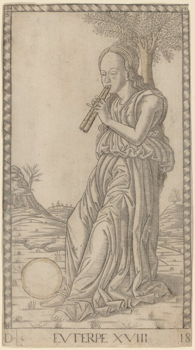 Euterpe av Master of the E Series Tarocchi
