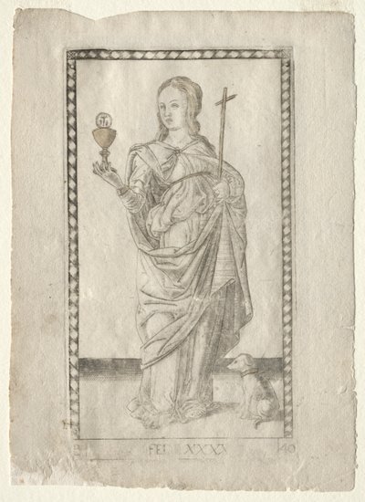Faith from the Tarocchi, serie B: Cosmic Principles & Virtues, #40, före 1467. av Master of the E Series Tarocchi