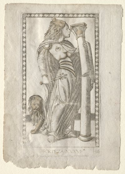 Forteza (från Tarocchi, serie B: Cosmic Principles and Virtues, #36) av Master of the E Series Tarocchi