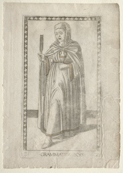 Grammatik från Tarocchi, serie C: Liberal Arts, #21, före 1467. av Master of the E Series Tarocchi