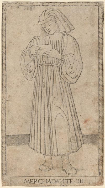 Merchadante (handlare) av Master of the E Series Tarocchi
