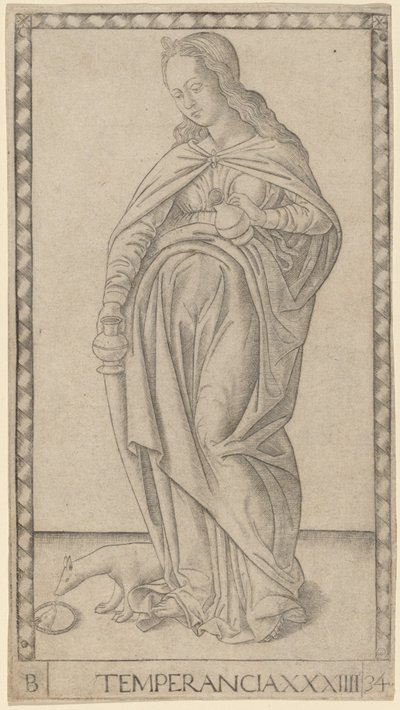 Temperancia (temperans) av Master of the E Series Tarocchi
