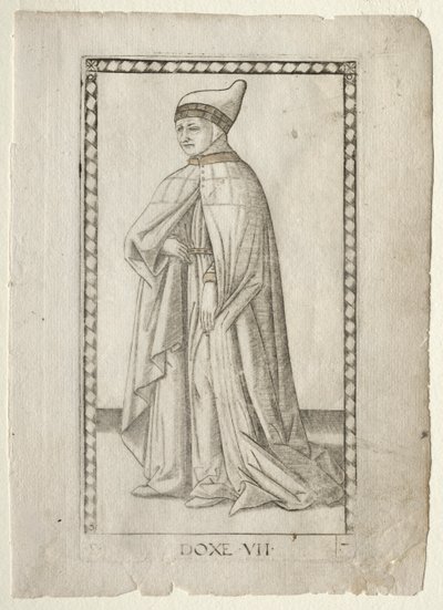 The Doge from the Tarocchi, serie E: Conditions of Man, #7 , före 1467. av Master of the E Series Tarocchi