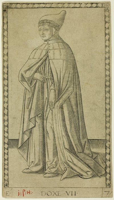 The Doge, tallrik sju från The Ranks and Conditions of Men av Master of the E Series Tarocchi