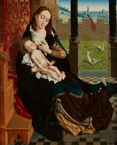 Omvårdnad Madonna av Master of the Embroidered Foliage